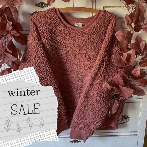 a new day Sweaters - NWOT A New Day Cozy Textured Teddy Sherpa Pullover